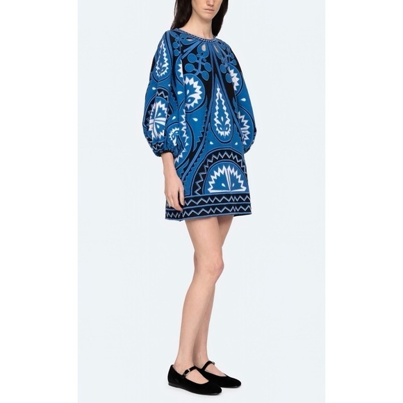 SEA New York Mini Blue Long-Sleeve Gael Cut-Out Tunic Dress - Picture 4 of 7